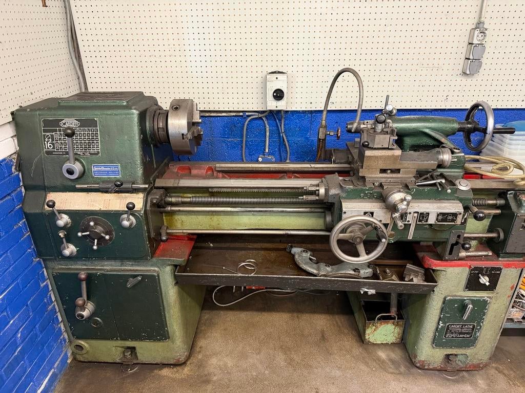 Draaibank Cardiff 16 inch, Doe-het-zelf en Verbouw, Draaibanken, Ophalen, Gebruikt, Metaaldraaibank, 500 tot 1000 mm