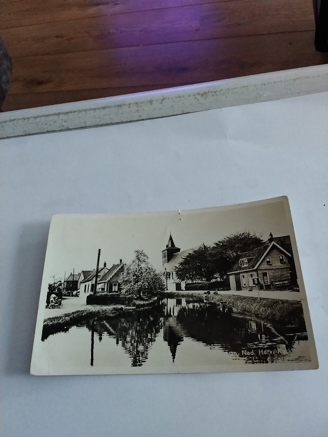 Oude Ansichtkaart Ned. Herv. Kerk, Goudriaan (1955), Ophalen of Verzenden, 1940 tot 1960, Gelopen, Zuid-Holland