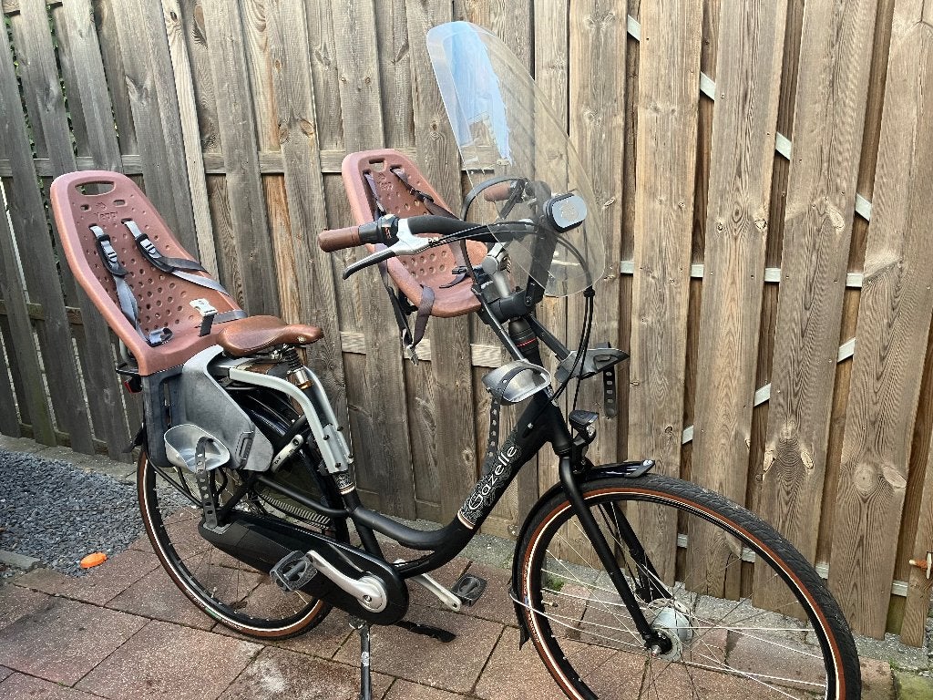 Fiets Gazelle Bloom netjes inclusief yepp fietsstoeltjes, Ophalen, 2 zitjes, Gebruikt, Dubbele standaard