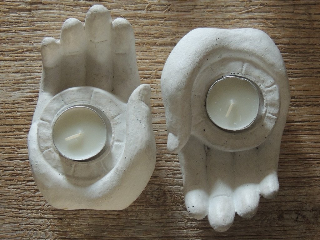 Handjes beton sfeerlichten 15 x 10 x 6 cm p/s € 9,95, Huis en Inrichting, Ophalen, Nieuw