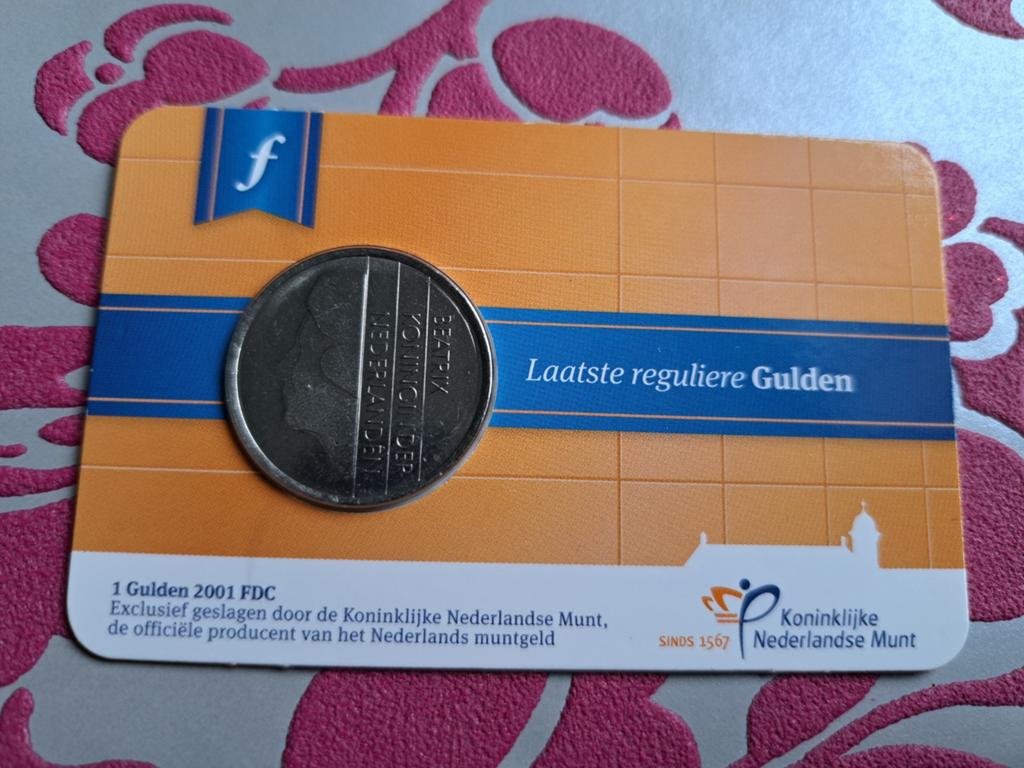 Coincard Laatste Reguliere Gulden 2001, Ophalen of Verzenden, Koningin Beatrix, 1 gulden