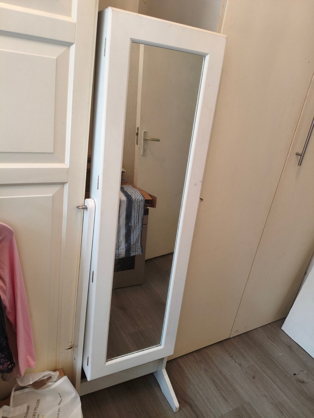 Spiegel met sieradenkast., Ophalen, Rechthoekig, Minder dan 50 cm, 150 tot 200 cm