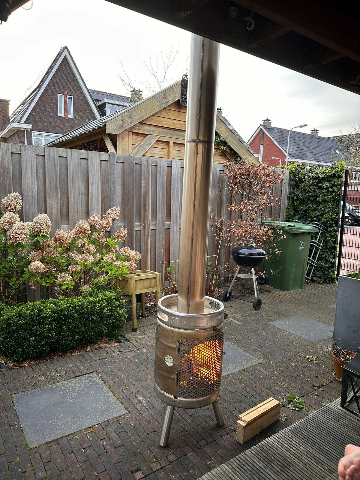 bierfust rvs tuinhaard tuinkachel terrashaard buitenhaard, Ophalen of Verzenden, Nieuw