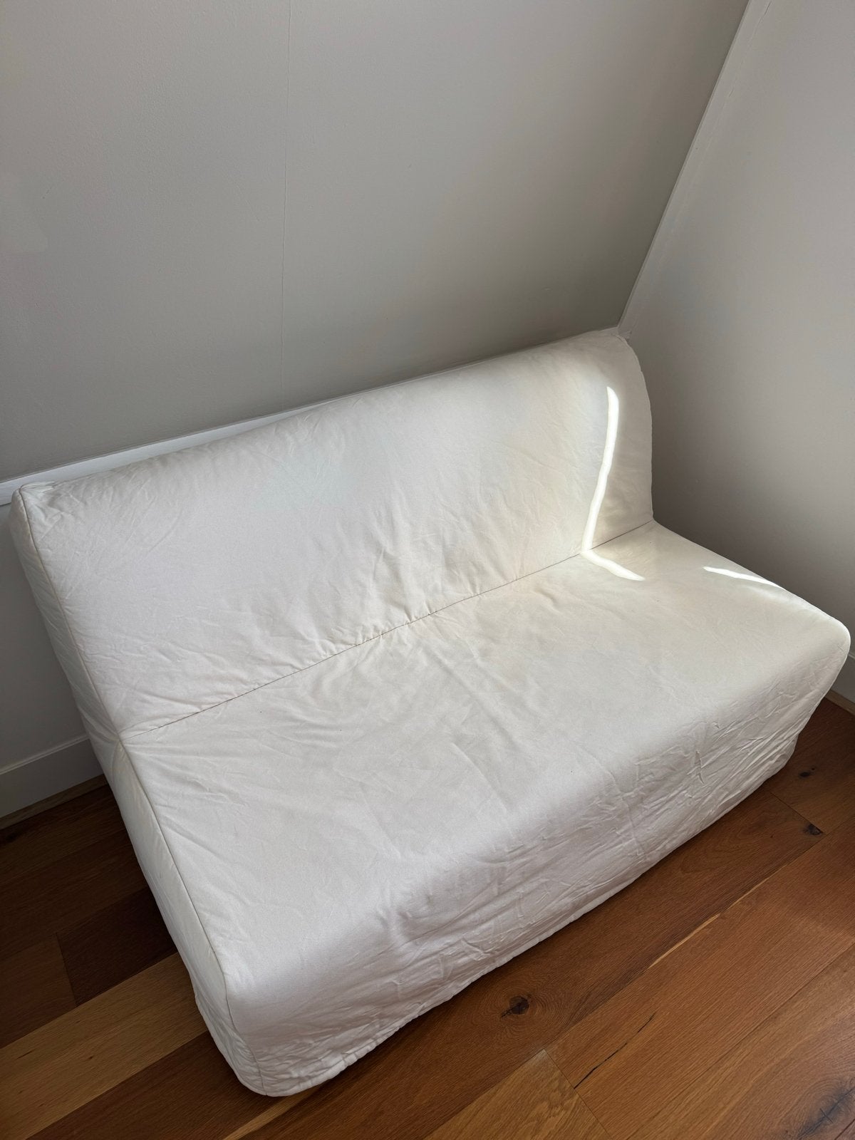 IKEA LYCKSELE LÖVÅS 2-zits slaapbank, Gebruikt, Wit, Tweepersoons, 140 cm