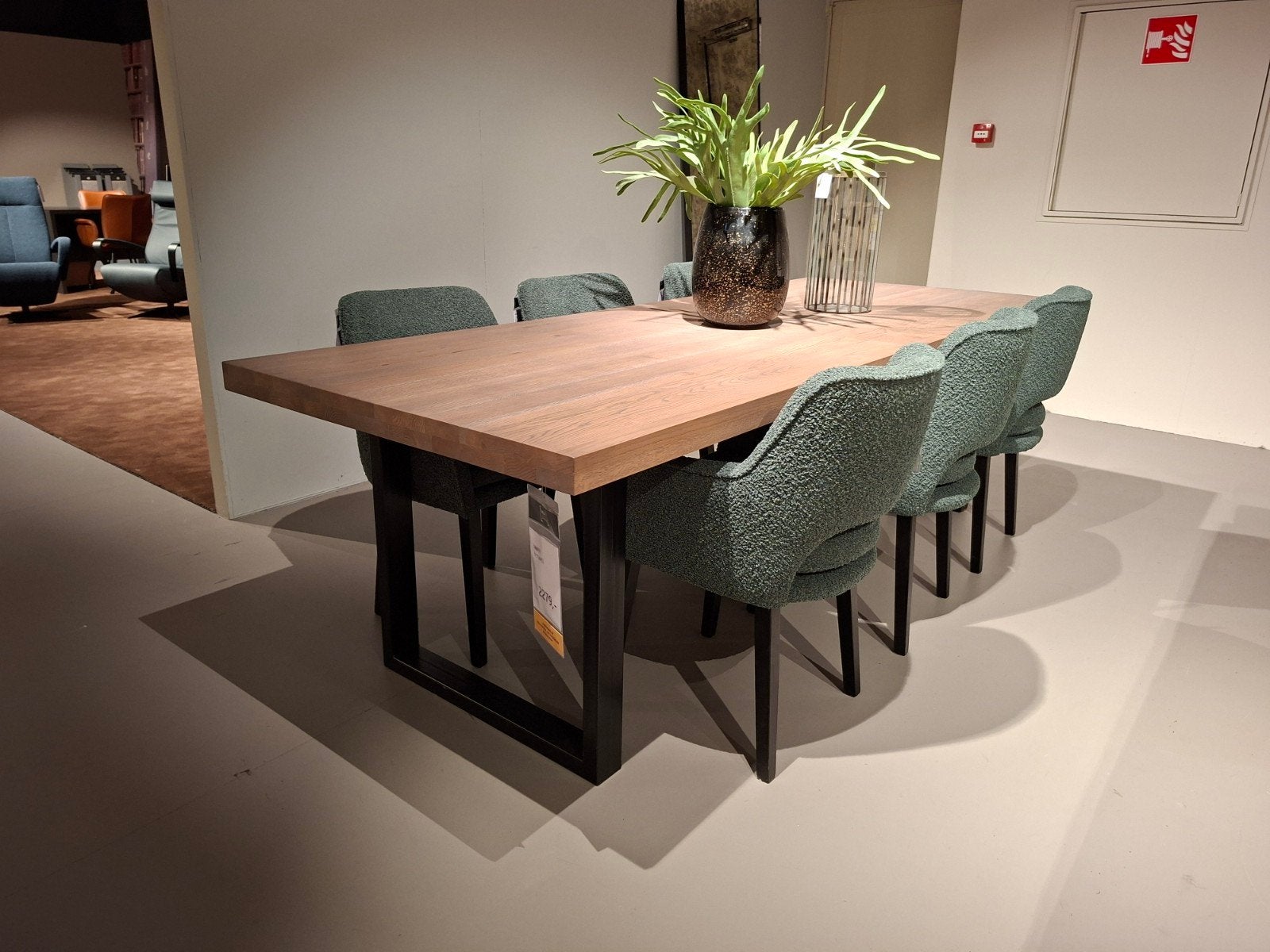 Showroommodel Eetkamertafel Linate 240x100 Eiken, Ophalen, Metaal, Rechthoekig, Nieuw