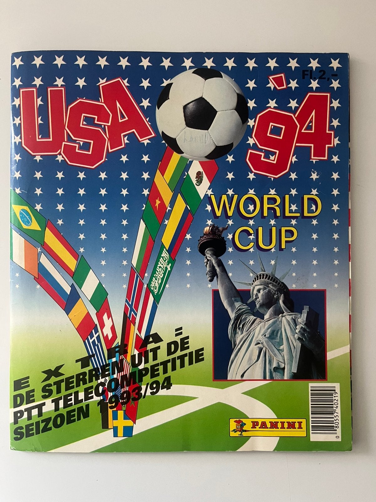Panini WK World Cup USA 1994 stickeralbum 2 voetbalplaatjes, Ophalen of Verzenden, Zo goed als nieuw, Buitenlandse clubs, Poster, Plaatje of Sticker