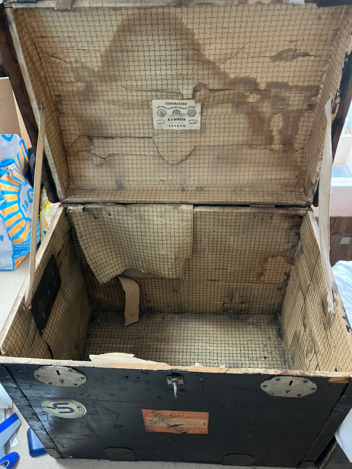 Antieke koffer uit de 50er jaren, Ophalen, Zo goed als nieuw, Minder dan 50 cm