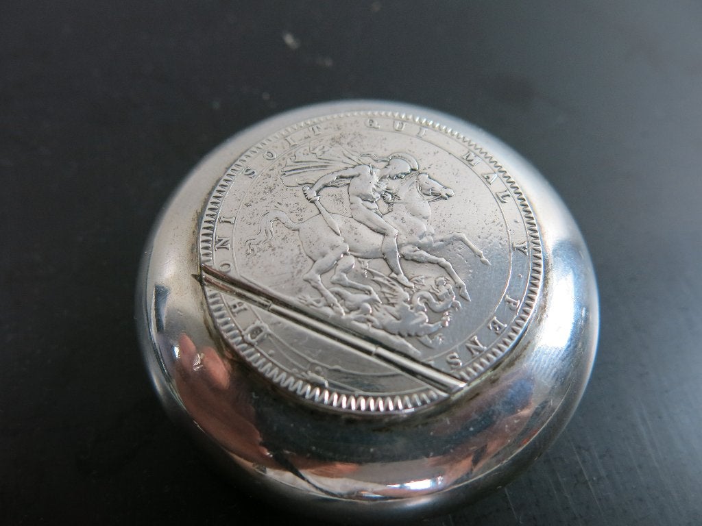 Antiek Engels zilveren George III zilverenkroon muntstuk, Antiek en Kunst, Ophalen of Verzenden, Zilver