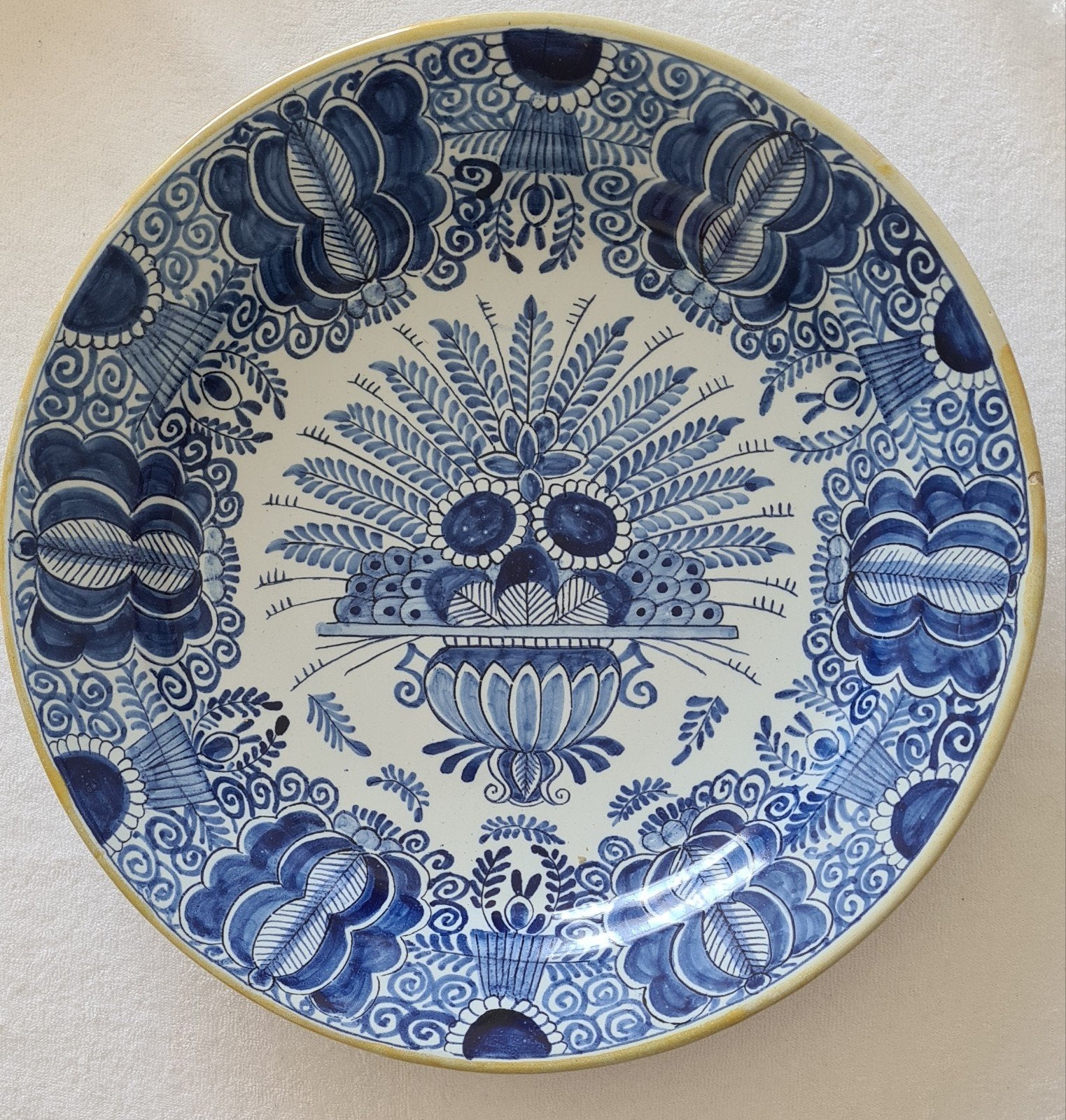 Antiek pauwenbord Tichelaar  Makkum, Ophalen of Verzenden