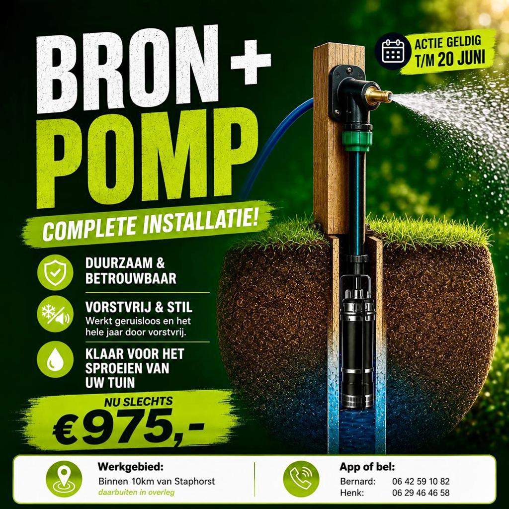 Waterbron pulsen/spuiten/grondwater., Tuin en Terras, Waterpompen, Ophalen of Verzenden, Zo goed als nieuw, Overige typen