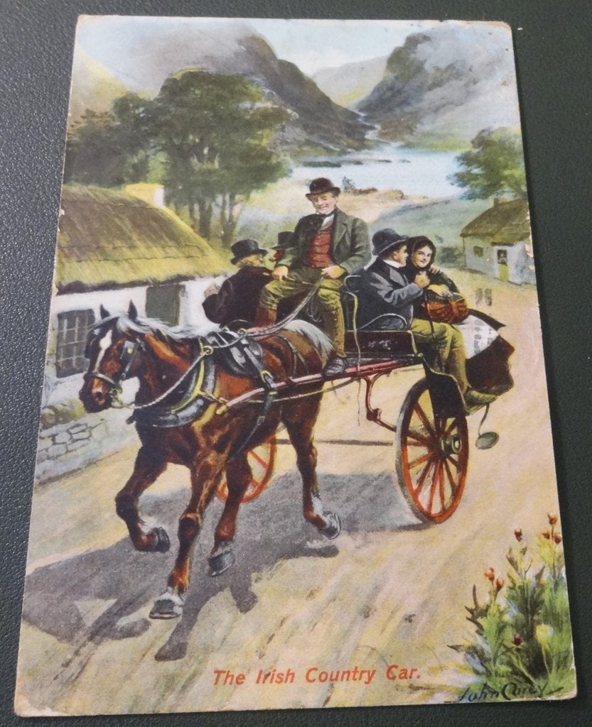 Paarden - Irisch Country Car - KHo01, Verzamelen, Verzenden, 1920 tot 1940, Gelopen, Paard