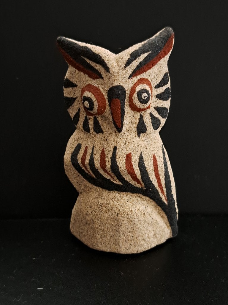 Decoratieve Uil van Zandsteen - Handgeschilderd, Ophalen of Verzenden, Zo goed als nieuw, Dier