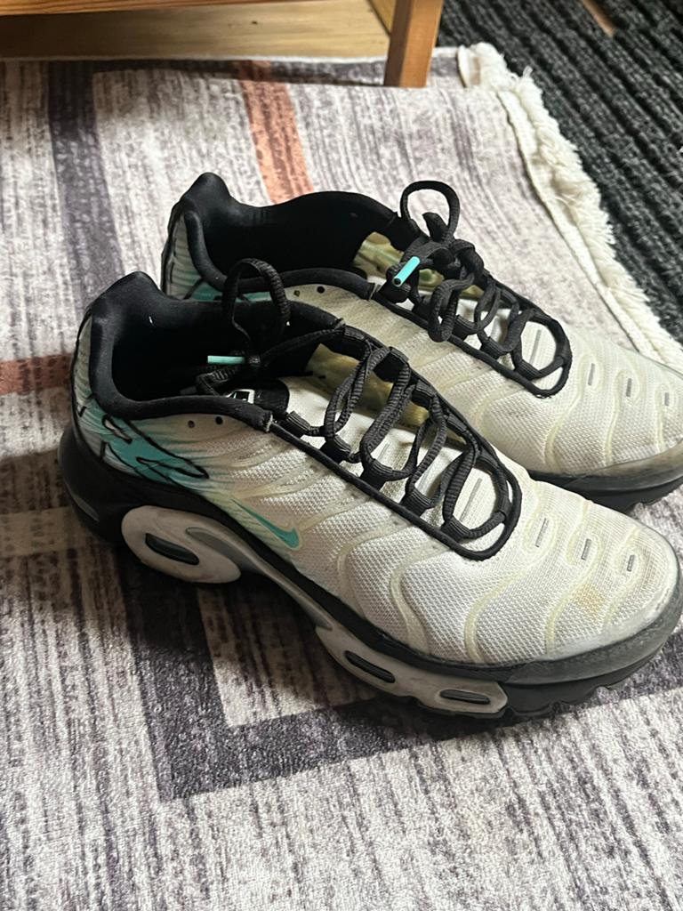 Nike Air Max Plus TN - Wit/Turquoise, Ophalen, Wit, Sneakers of Gympen, Zo goed als nieuw