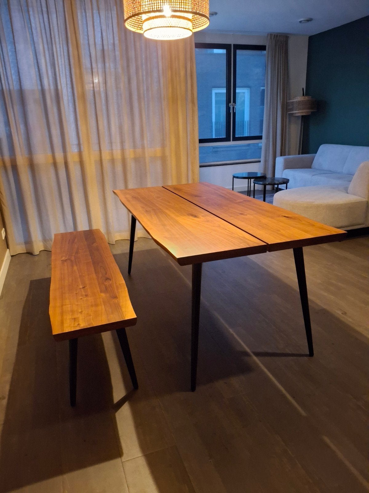 Eettafel inclusief bankje, Huis en Inrichting, Ophalen, Gebruikt, 50 tot 100 cm, 150 tot 200 cm