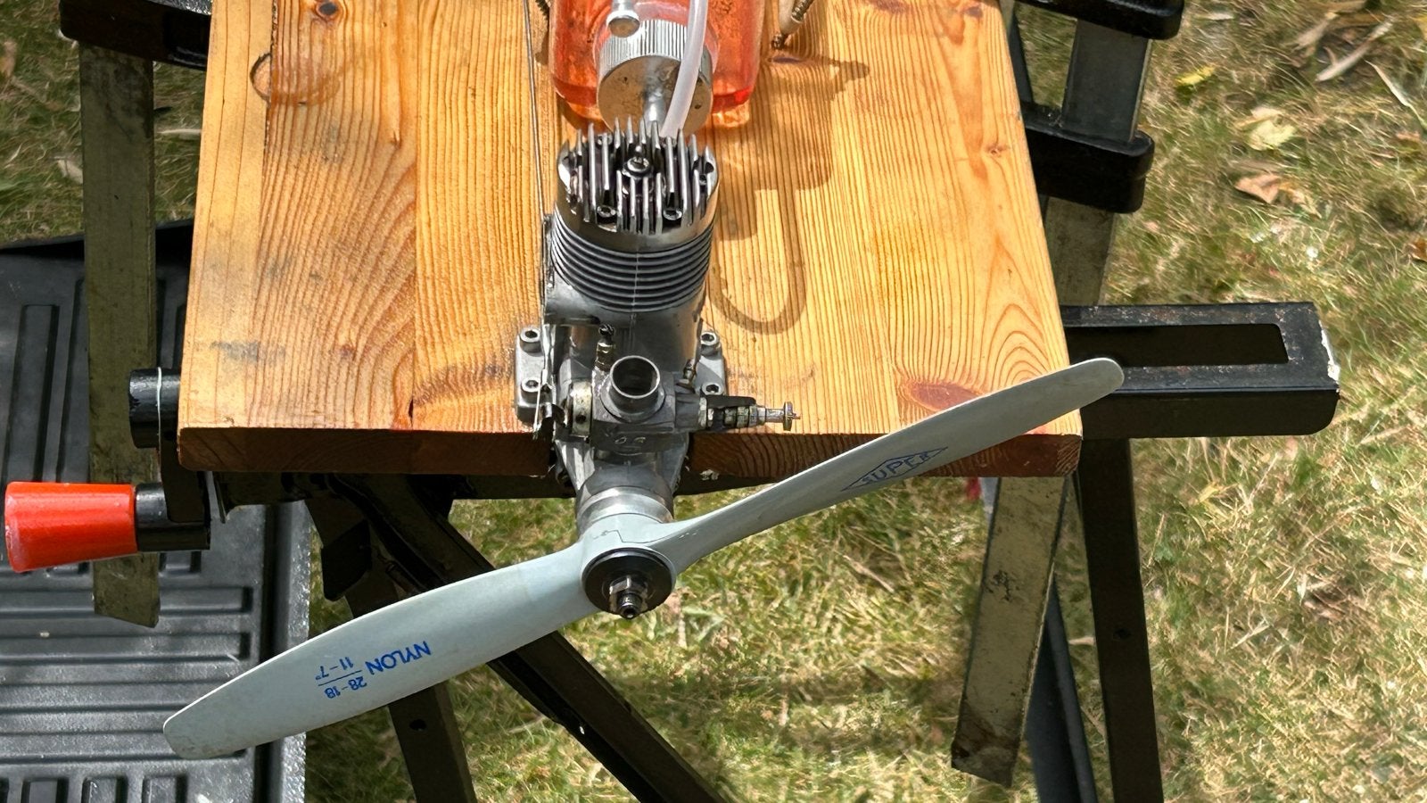 OS MAX-H 60 RC vliegtuigmotor met propeller, Ophalen of Verzenden, Gebruikt, Vliegtuig, Overige merken