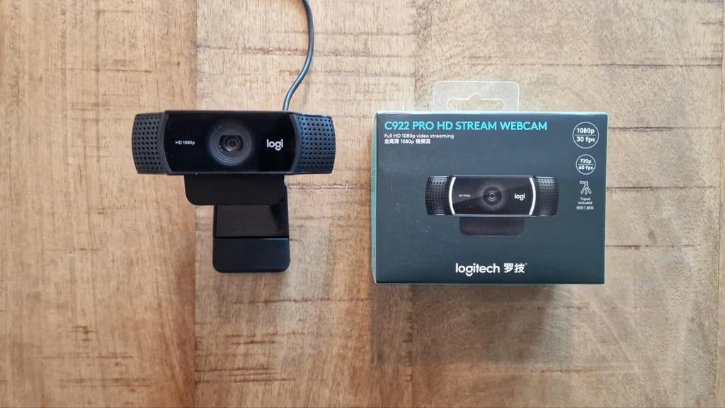 Logitech C922 Pro HD Stream Webcam, Computers en Software, Webcams, Logitech, Ophalen of Verzenden, Zo goed als nieuw, Monitorclip