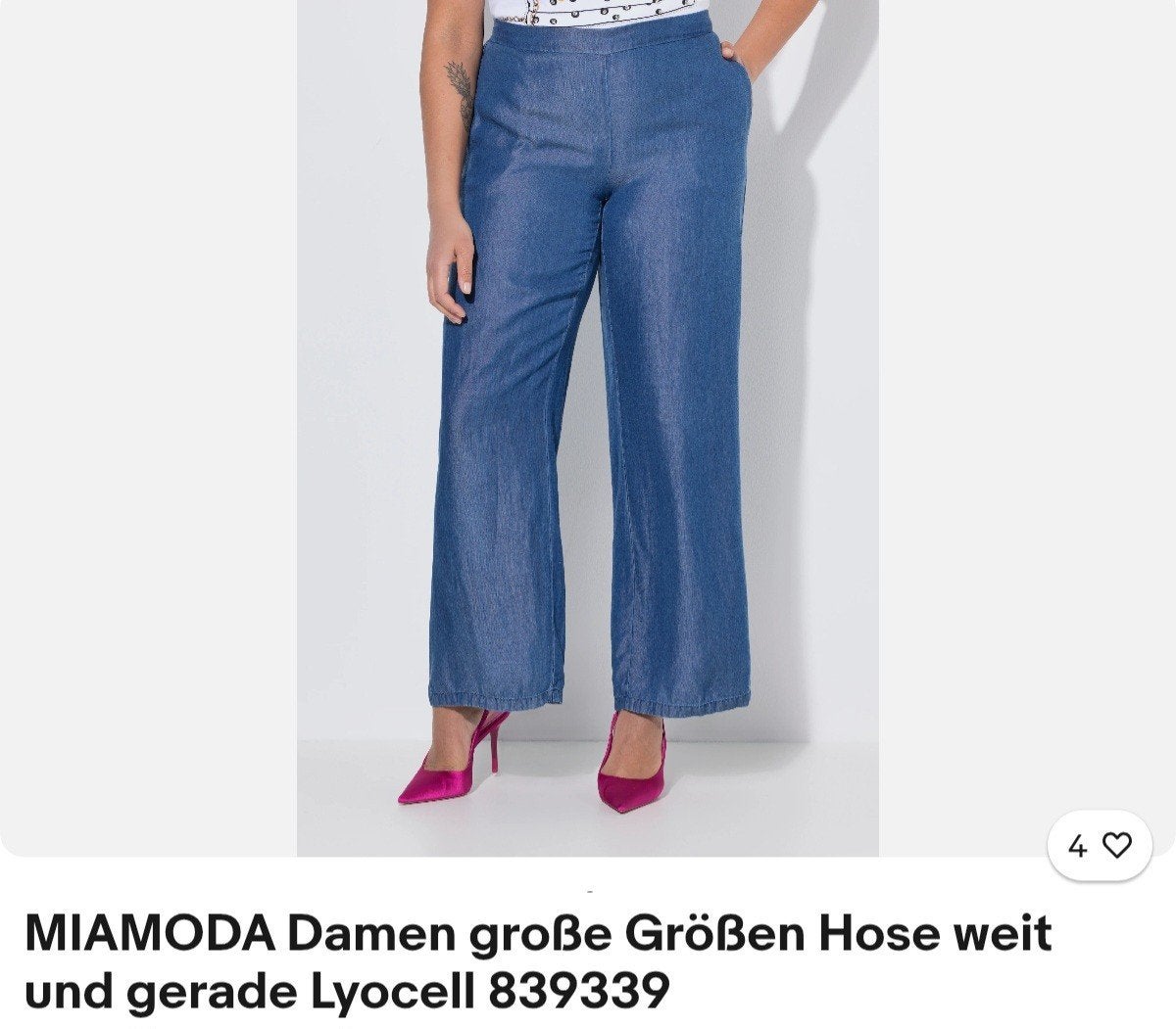 Nieuwe Lyocell wide leg jeans blauw Miamoda maat 54, Kleding | Dames, Ophalen of Verzenden, Nieuw, Blauw, Broek of Spijkerbroek