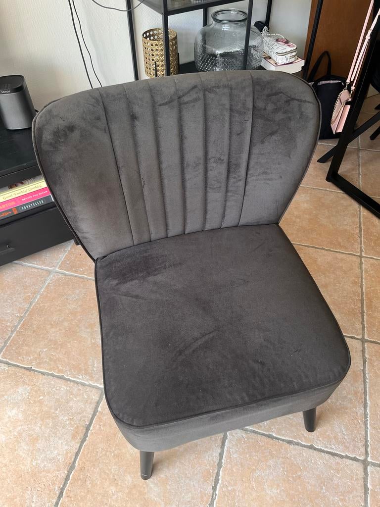 Fauteuil Liza met fluweel look - Karwei, Ophalen, Gebruikt, Minder dan 75 cm, Stof