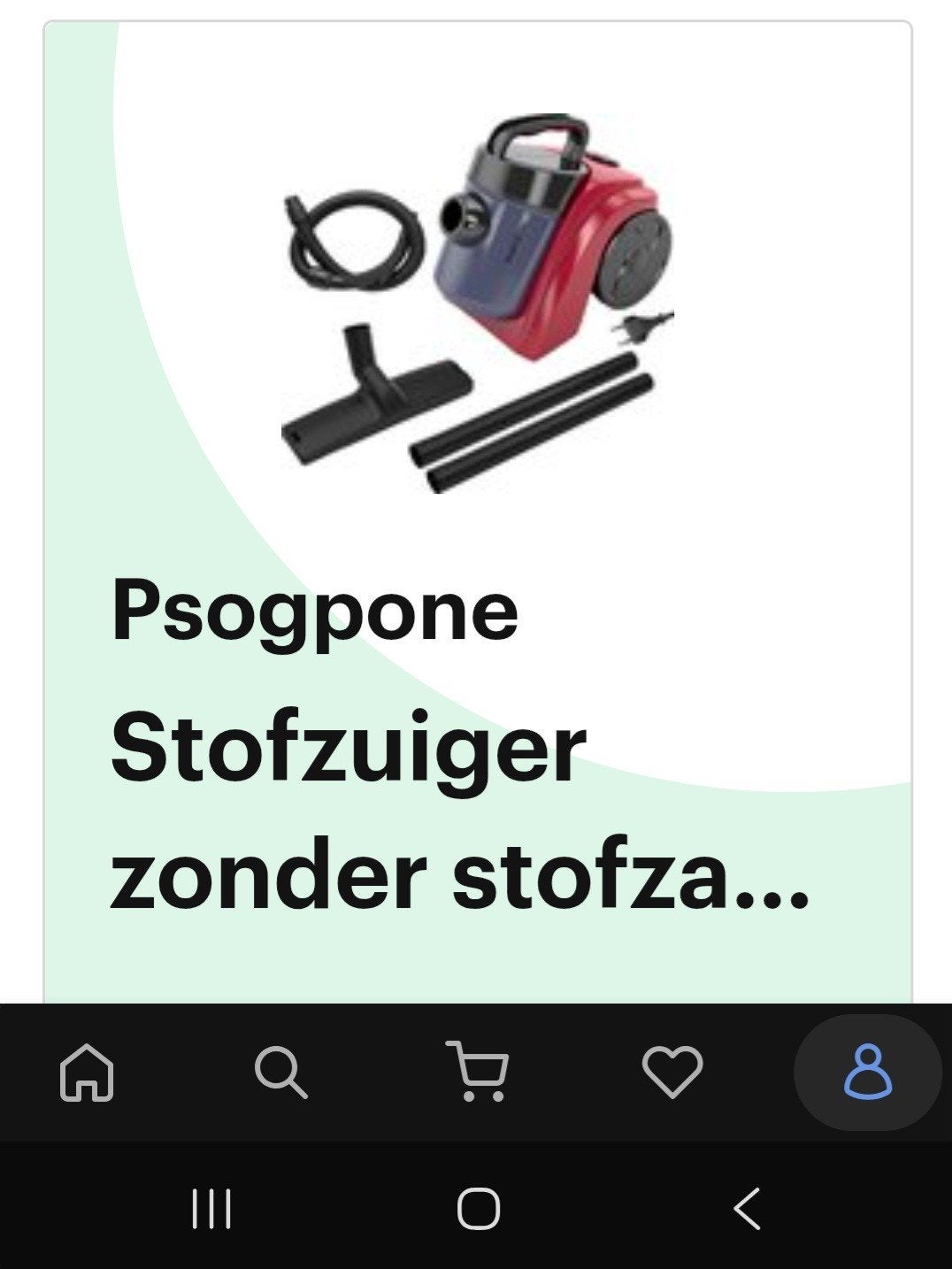 Psogpone Stofzuiger zonder stofzak - Lichtgewicht in doos, Ophalen, Overige merken, Gebruikt, Geschikt voor harde vloeren
