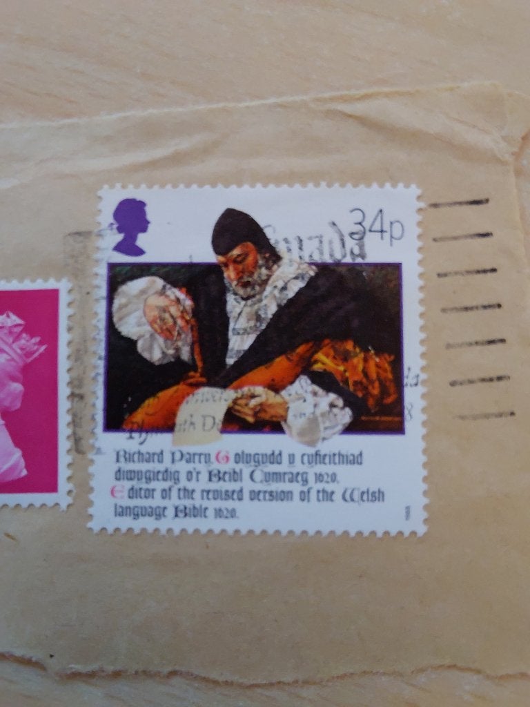 1988 Engeland Richard Parry Welshe bijbel, Postzegels en Munten, Postzegels | Europa | UK, Verzenden, Gestempeld