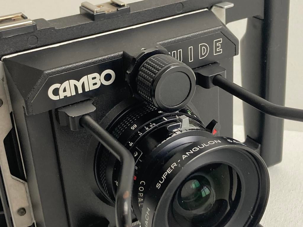 Super cambo wide 65 mm met 6x9 filmhouder en 4x5” vlakfilm, Ophalen of Verzenden, Gebruikt, Compact, Overige Merken