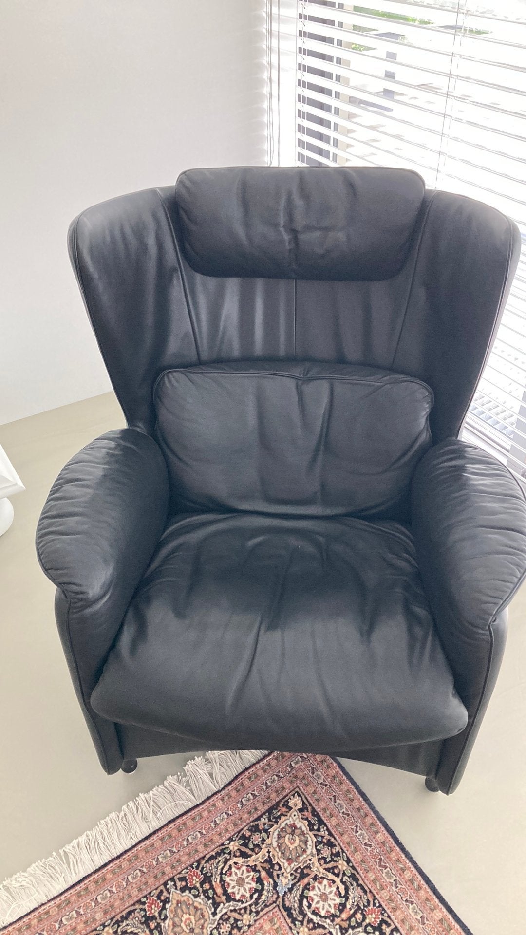 De Sede Club leren fauteuil, loungestoel met oorleuningen, Ophalen, Zwart, Leer, Zo goed als nieuw