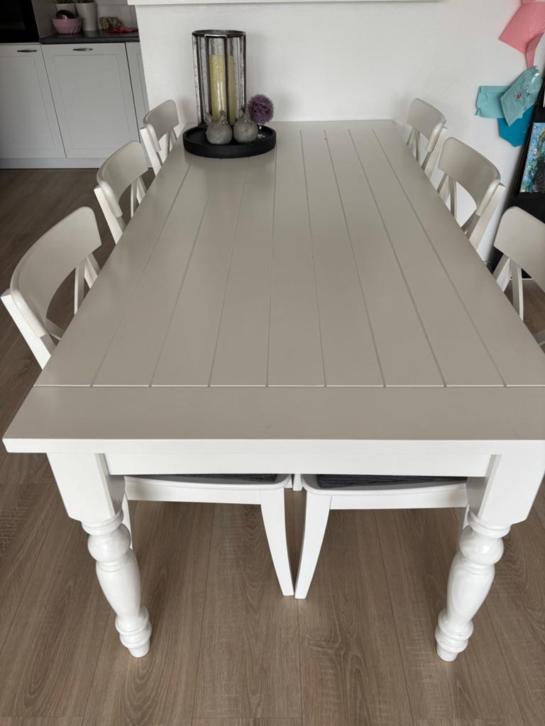 Landelijke eetkamertafel 200x90x78 cm met lade, Ophalen, Gebruikt, 50 tot 100 cm, Vijf personen of meer