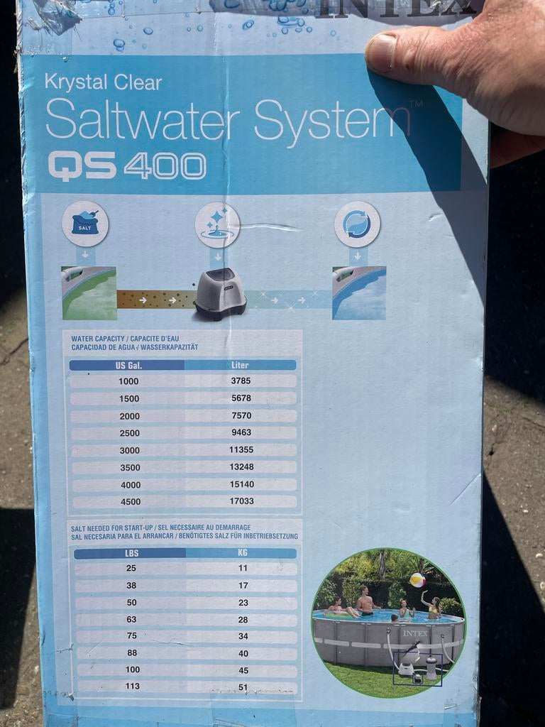 Intex Krystal Clear Saltwater System QS400 + 25kg zout, Ophalen of Verzenden, Nieuw, Overige typen