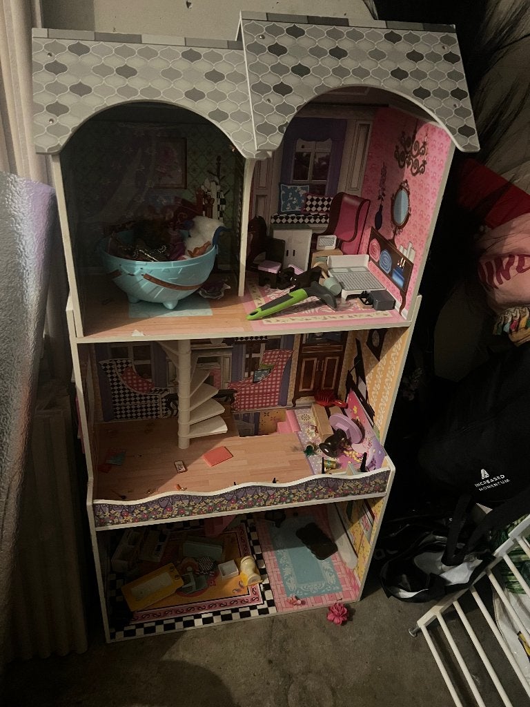 kidkraft barbie houten poppenhuis, Ophalen, Zo goed als nieuw, Poppenhuis