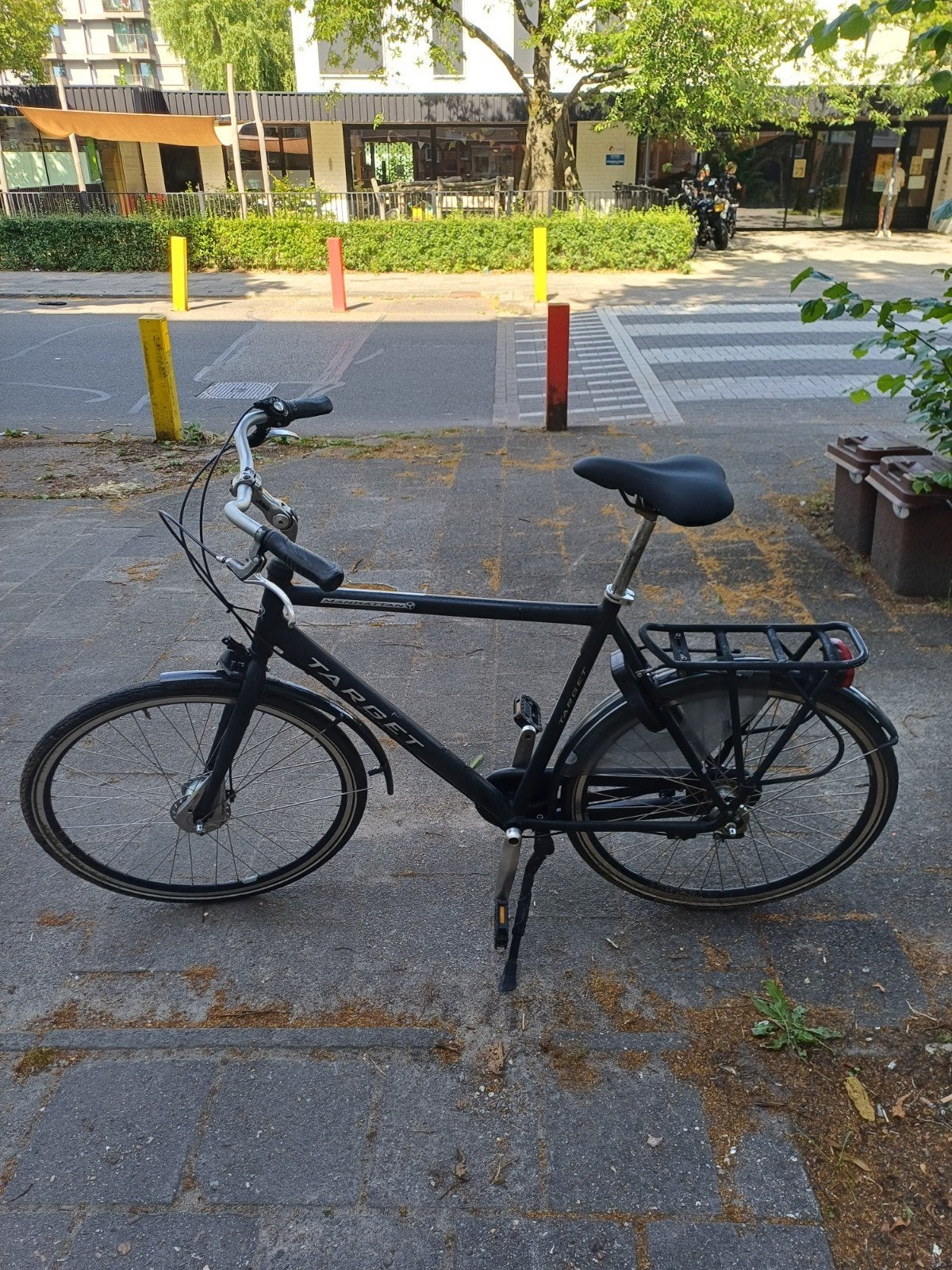 Zwarte Target Stadsfiets met Bagagedrager, Velgrem, Ophalen, Overige merken, 53 tot 56 cm