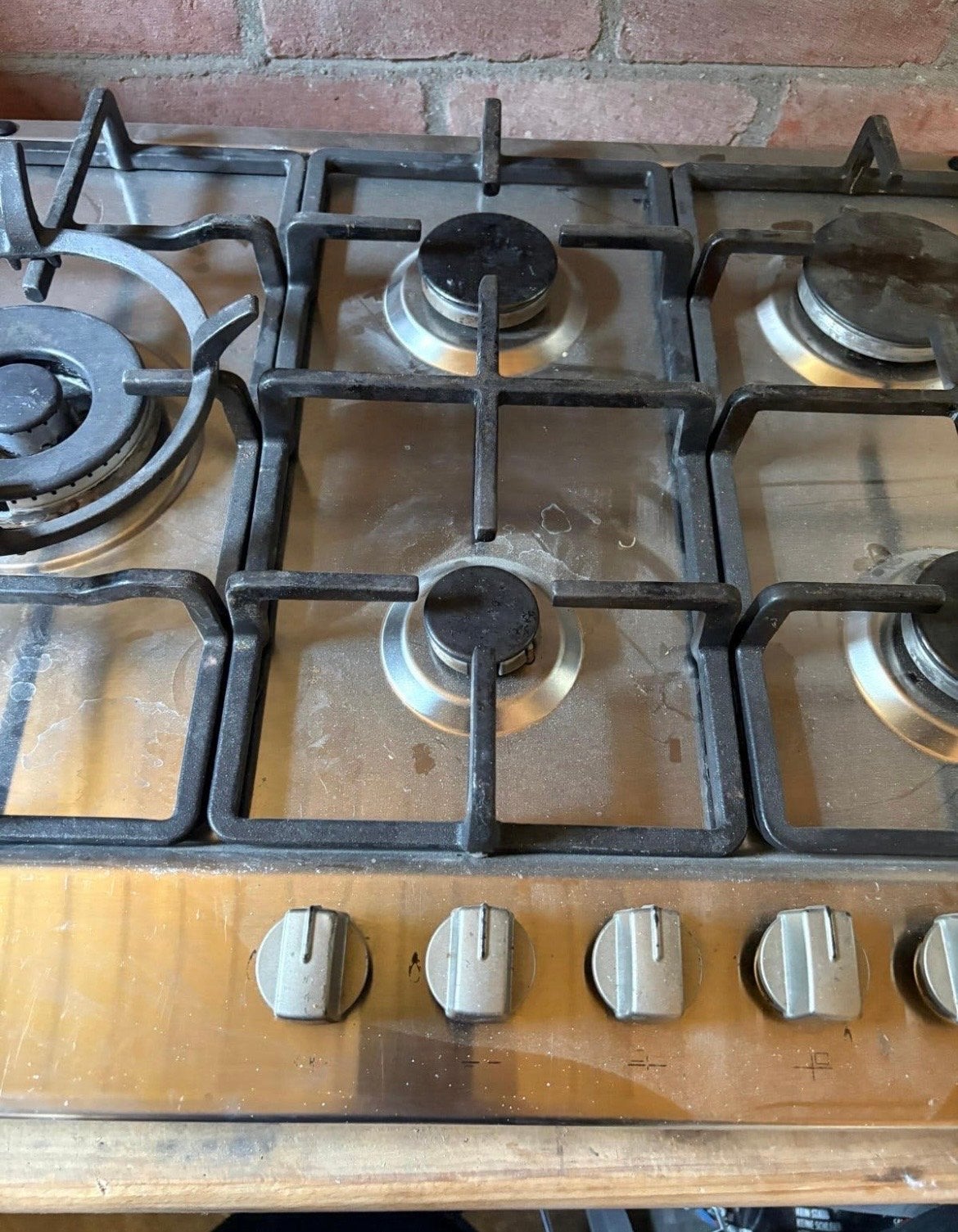 Whirlpool 5-pits gasfornuis - RVS, Ophalen, Gebruikt, Inbouw, Gas