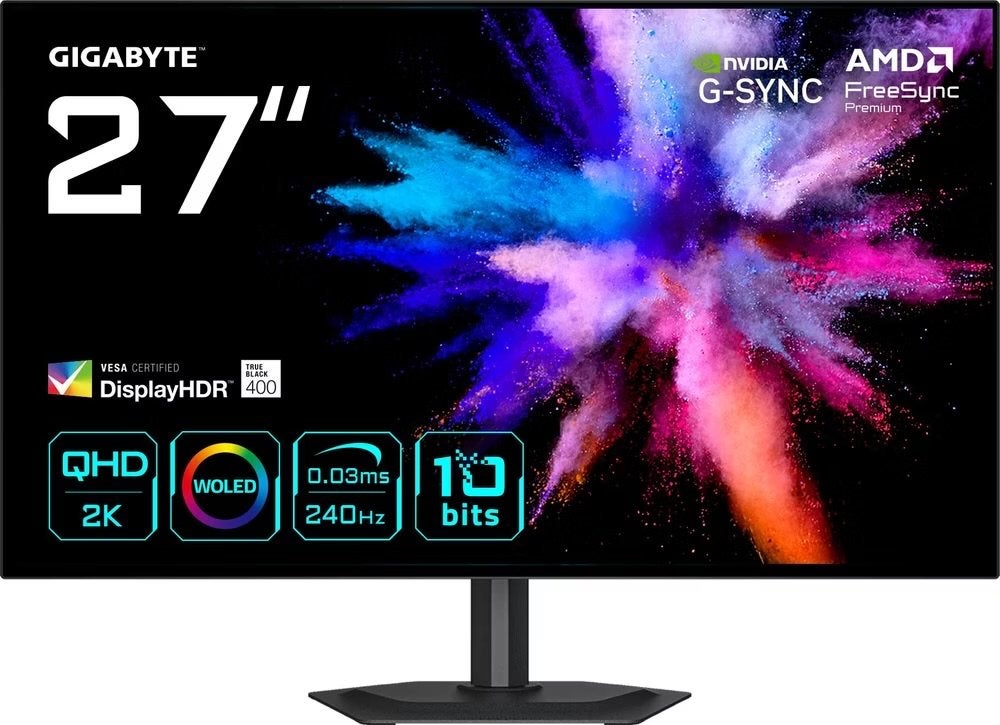 Gigabyte GO27Q24G 27" QHD 240Hz W-OLED Gaming Monitor, Computers en Software, Minder dan 1 ms, Zo goed als nieuw, Overige typen