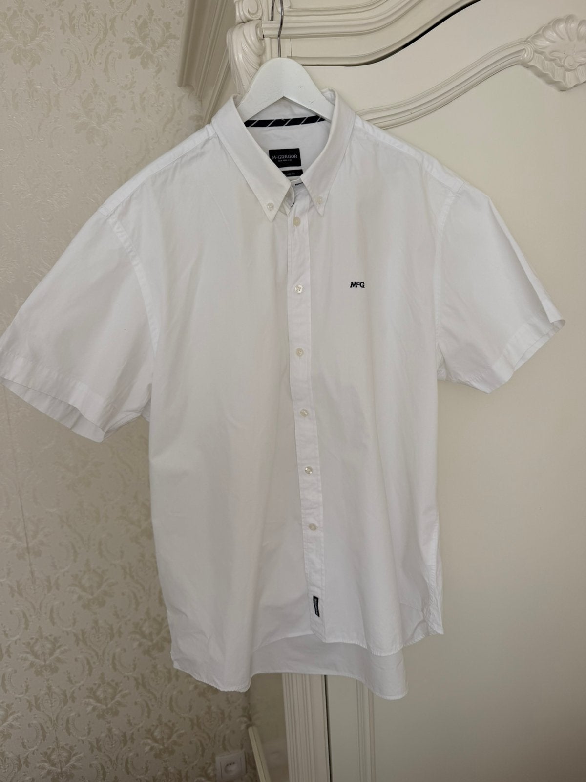 Mcgregoer heren overhemd, polo, korte mouwen, XXXL, Gant, Ophalen of Verzenden, Zo goed als nieuw, Blauw, Overige halswijdtes