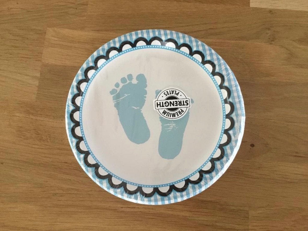 Borden baby voetjes blauw - 8 st | geboorte - babyshower, Ophalen of Verzenden, Nieuw, Geboorte of Huwelijk