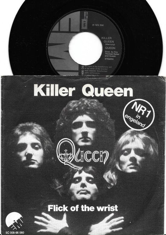 Queen 7" Killer Queen 1974 Holland 1e persing Black Label, Cd's en Dvd's, Vinyl Singles, Gebruikt, 7 inch, Ophalen of Verzenden