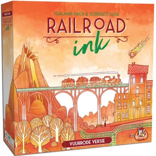 Railroad Ink Vuurrode Versie White Goblin Games Dobbelspel, White Goblin Games Dobbelspel, Nieuw, White Goblin Games Dobbelspel