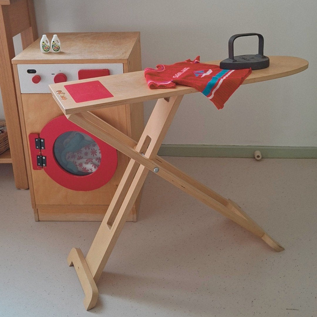 Houten kinderwasmachine + strijkplank – Educo, Kinderen en Baby's, Ophalen, Gebruikt