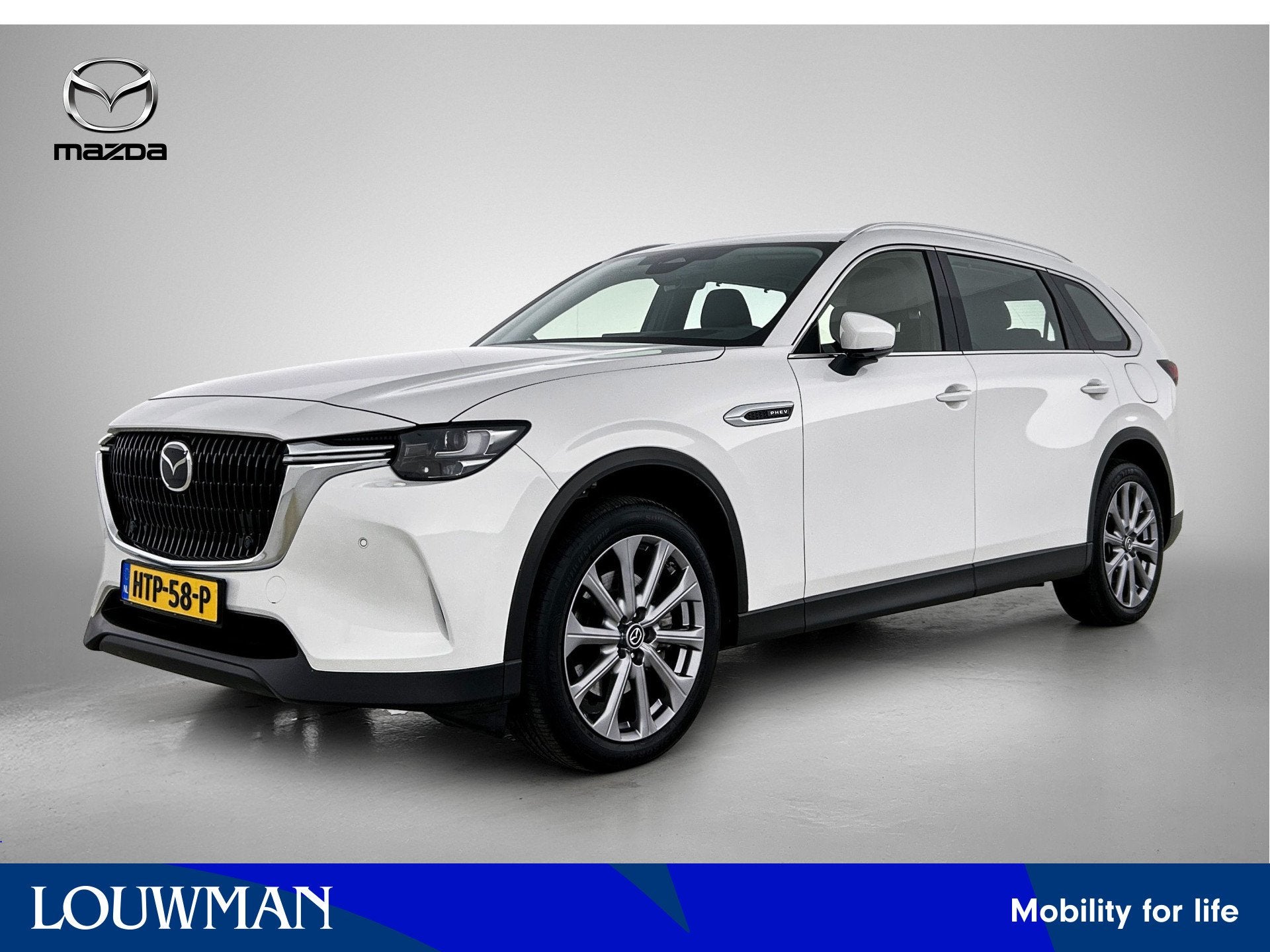 Mazda CX-80 2.5 e-SkyActiv PHEV Exclusive-Line | Stuur-/Stoe, Auto's, Automaat, Stof, Gebruikt, 4 cilinders