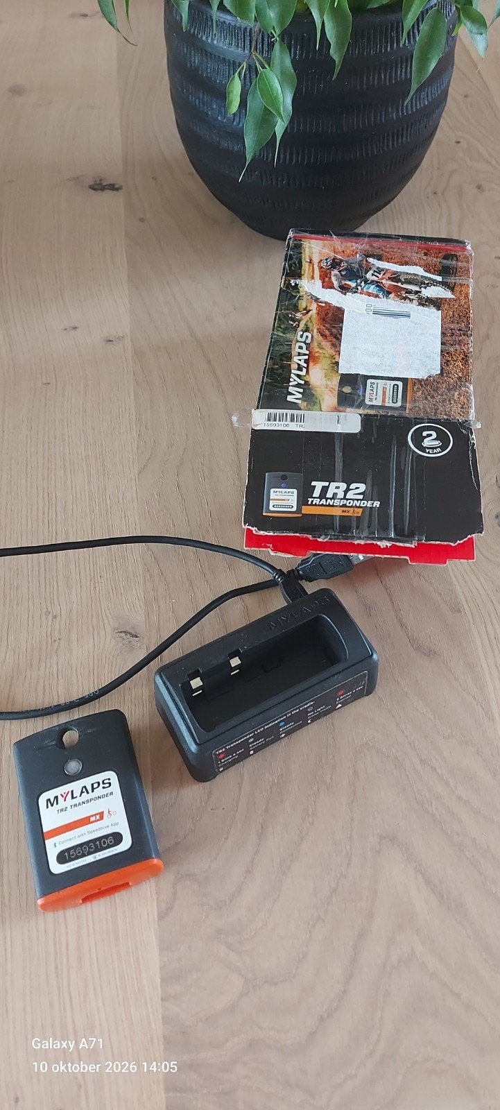 Mylaps TR2 Transponder met lader, Ophalen of Verzenden, Gebruikt