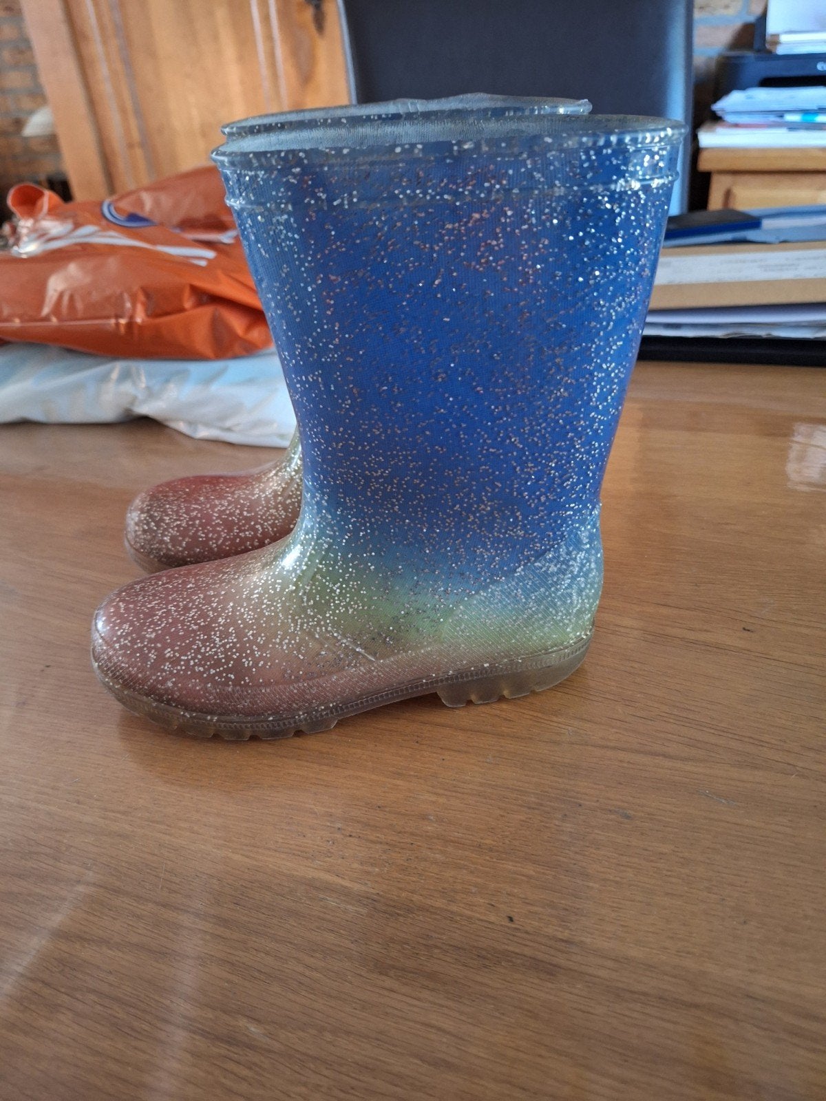 meisjes regen laarsjes glitter maat 30, Gebruikt, Meisje, Laarsjes, Ophalen of Verzenden