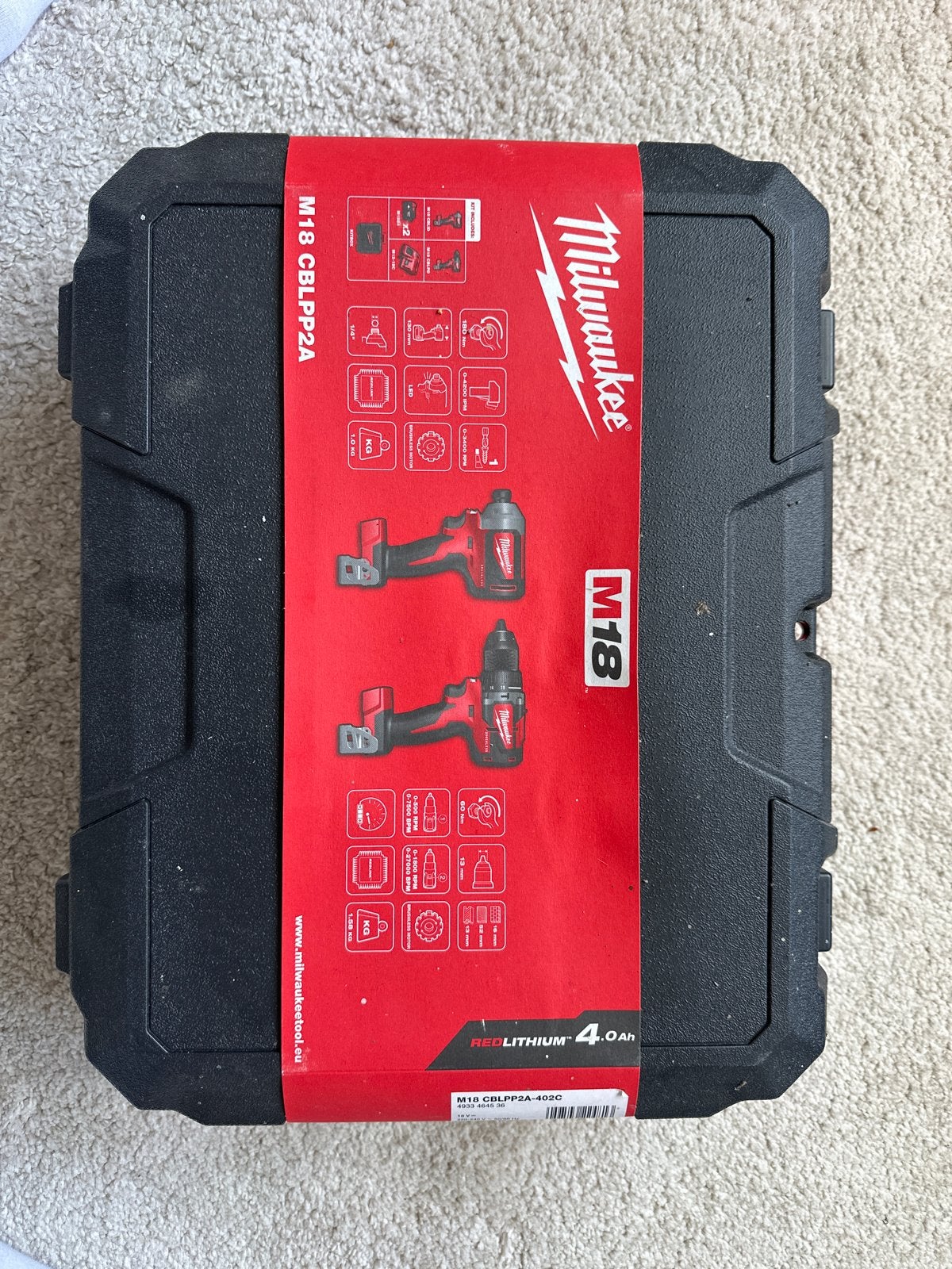Milwaukee M18 CBLPP2A Koffer, Ophalen, 600 watt of meer, Variabele snelheid, Zo goed als nieuw