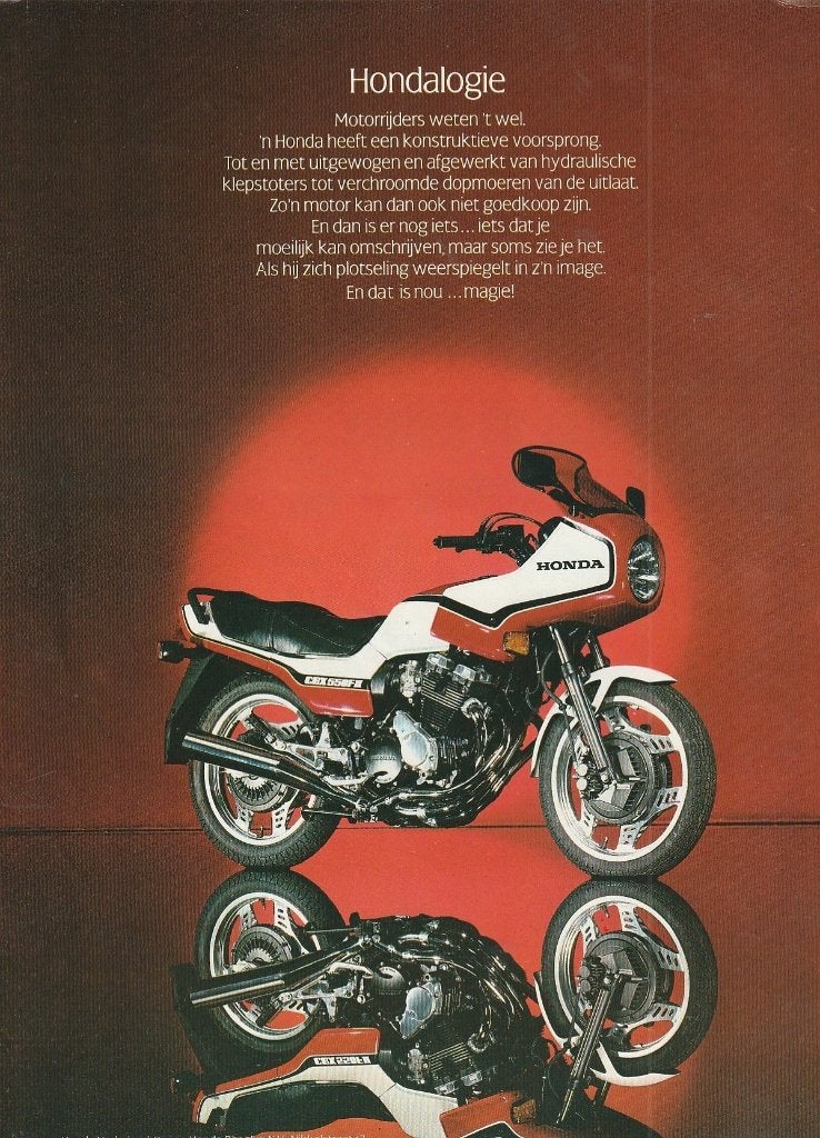 retro reclame 1983 Honda motor en de Hondalogie, Verzenden, Overige typen