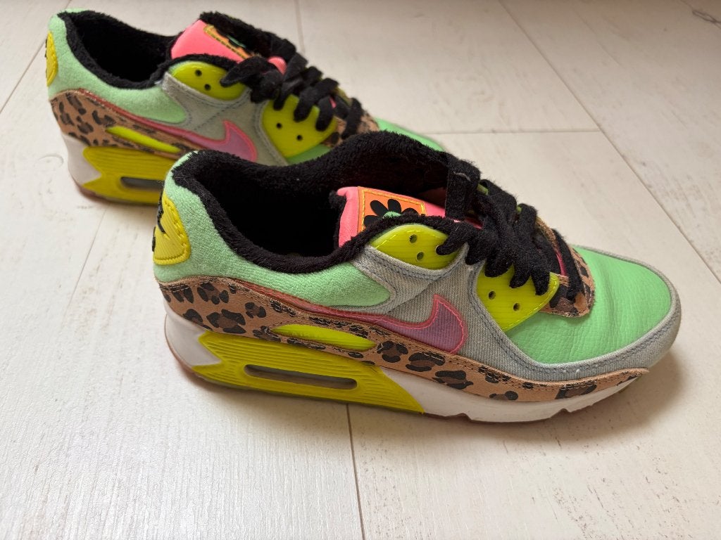 Nike "Air Max 90 LX ""Denim Leopard Print"" sneaker, Ophalen, Overige kleuren, Nike, Sneakers of Gympen