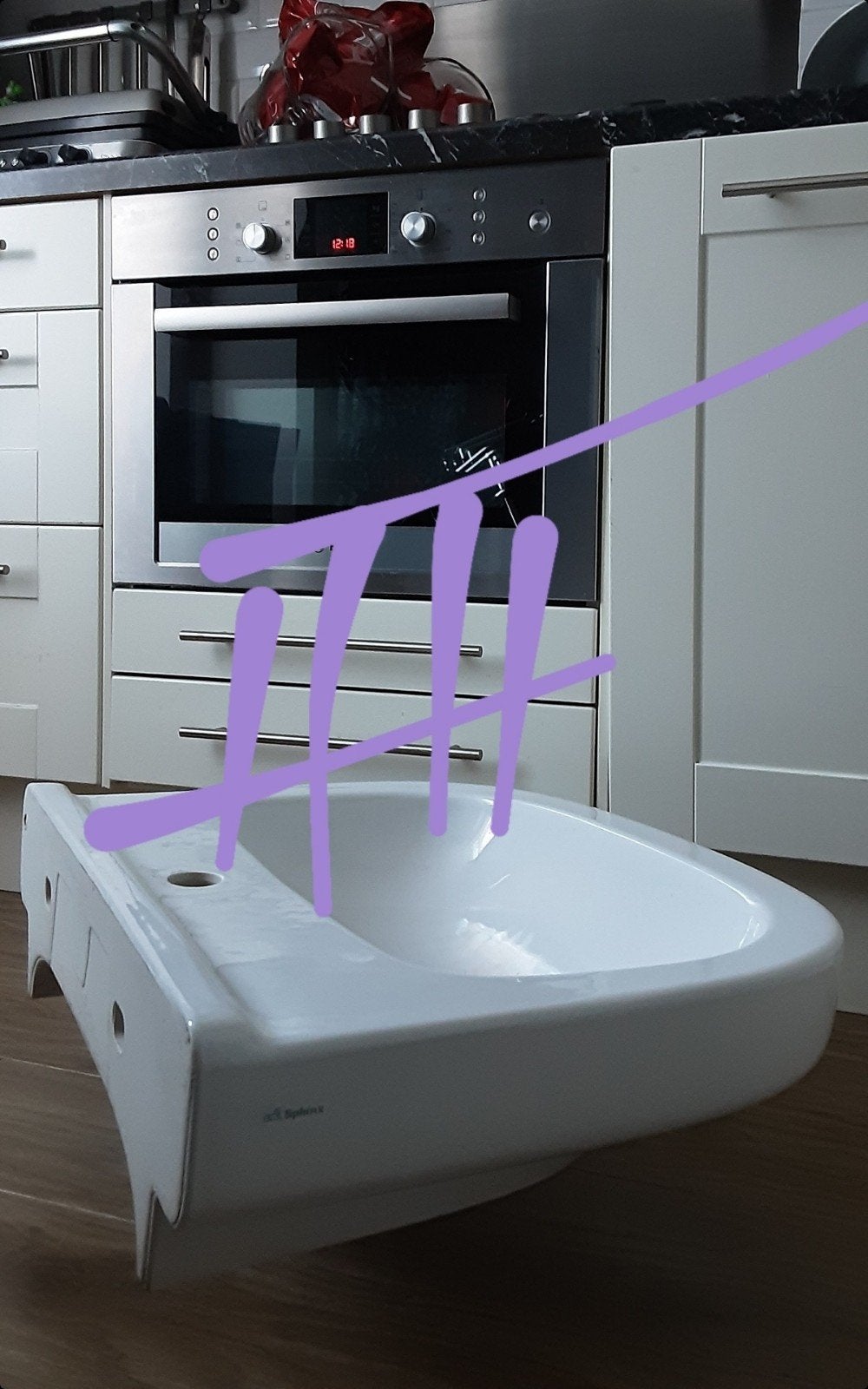 Sphinx wastafel wasbak 60 cm wit, Ophalen, Zo goed als nieuw, Wastafel