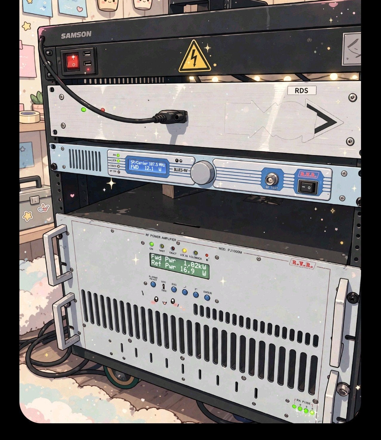complete 1000 Watt FM Set RVR PJ1000M LCD + RVR Blues 30 st, Gebruikt, Rvr, Rvr, Overige typen