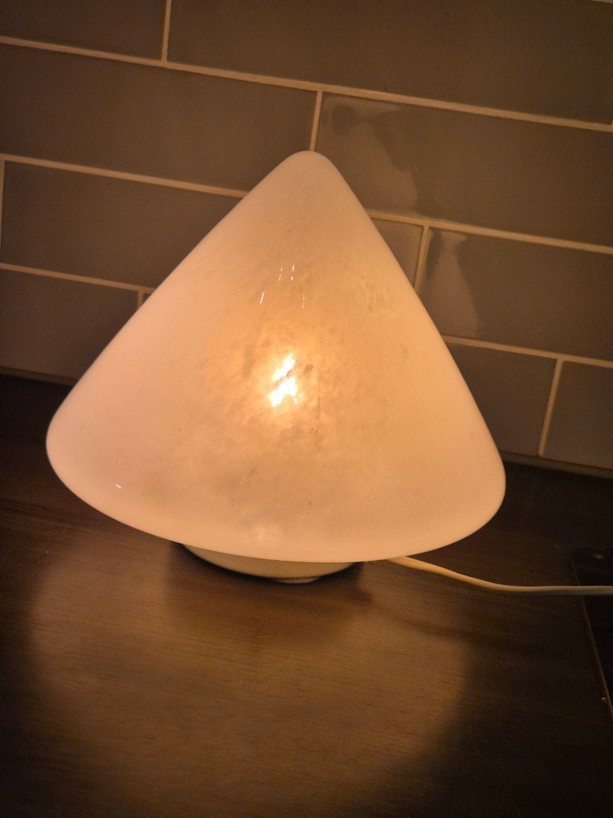 Hala Zeist Murano Piramide Tafel/Wandlamp Gewolkt Glas, Gebruikt, Overige merken, Vintage, Wit