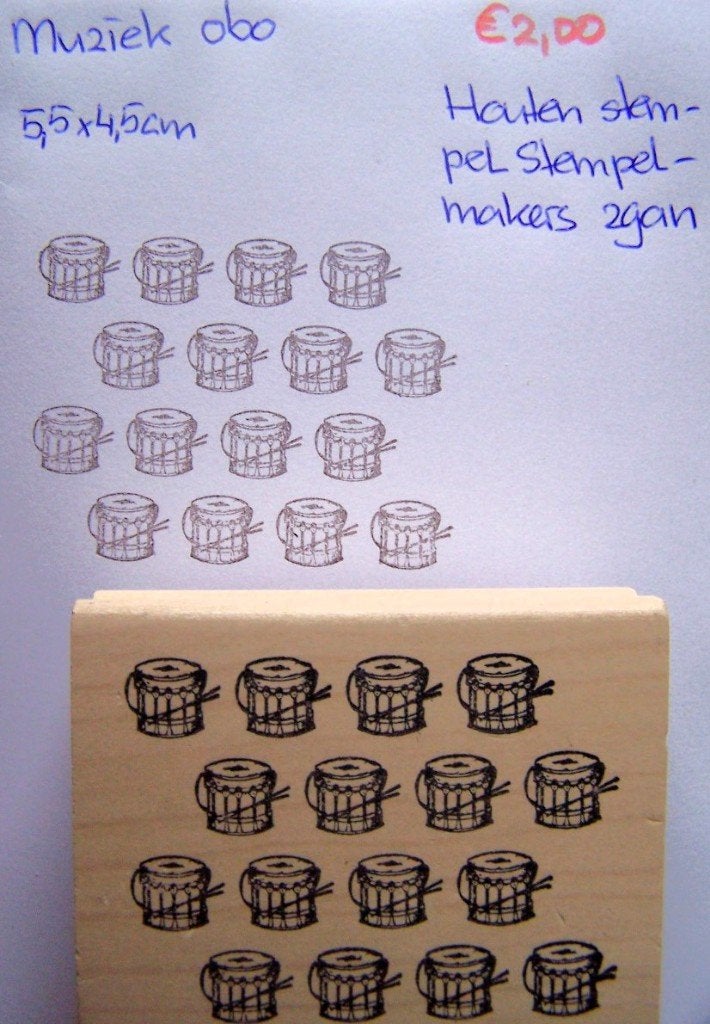 Muziek 060 Houten stempel, Ophalen of Verzenden, Zo goed als nieuw, Houten stempel