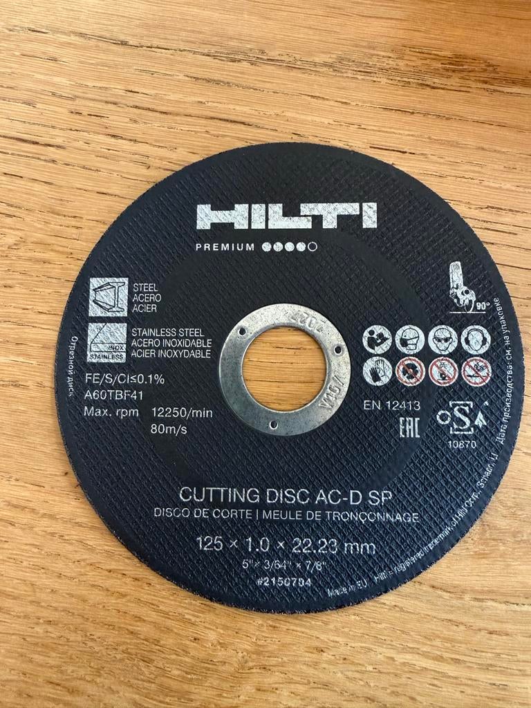 Hilti Slijpschijven - 125 x 1.0, Ophalen of Verzenden, Nieuw, 1000 watt of meer, Overige typen