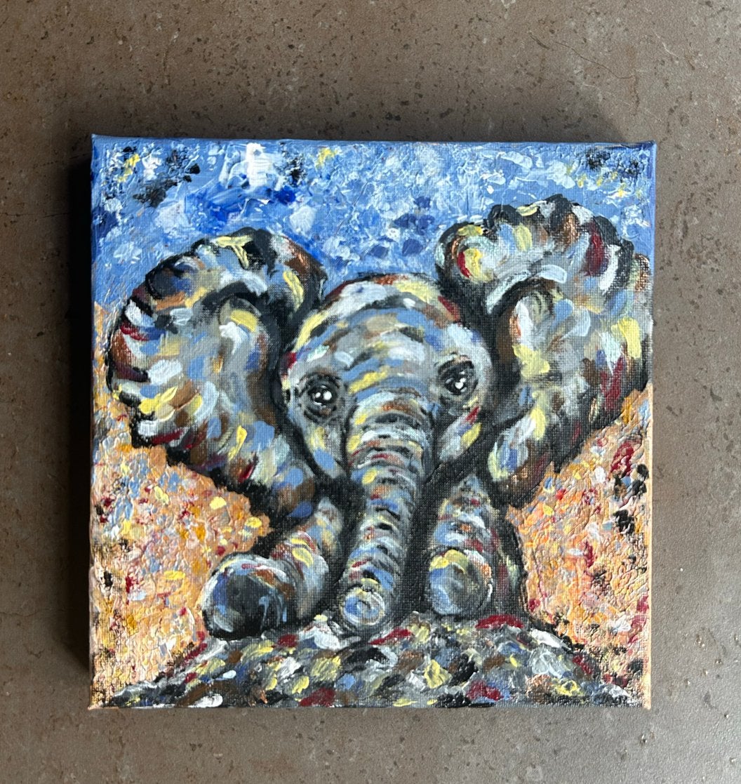 Abstract olifant schilderij van Nederlandse kunstenaar, Ophalen of Verzenden