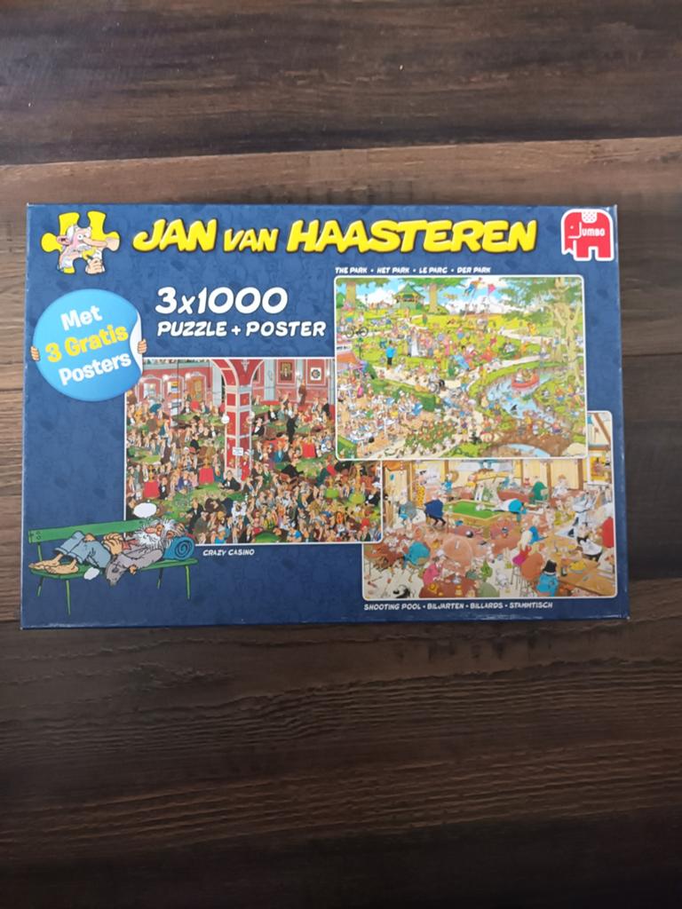 Jan van Haasteren 3 x 1000 stukjes in 1 doos, Hobby en Vrije tijd, Denksport en Puzzels, Ophalen, 500 t/m 1500 stukjes